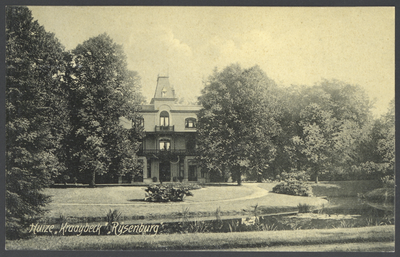 17598 Gezicht op het landhuis Kraaijbeek (Hoofdstraat 61) te Rijsenburg uit het zuidwesten.N.B. Het landhuis is in 1911 ...